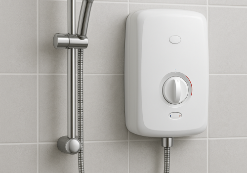 Electric Shower Unit and Chrome Fixtures